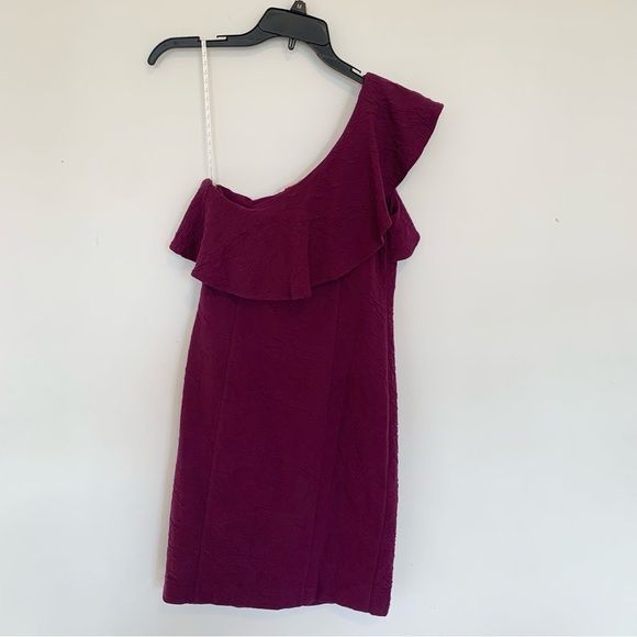 NWT Lilly Pulitzer Bordeaux One Shoulder Ruffle Sleeve Mini Dress Size 4 - Picture 9 of 10